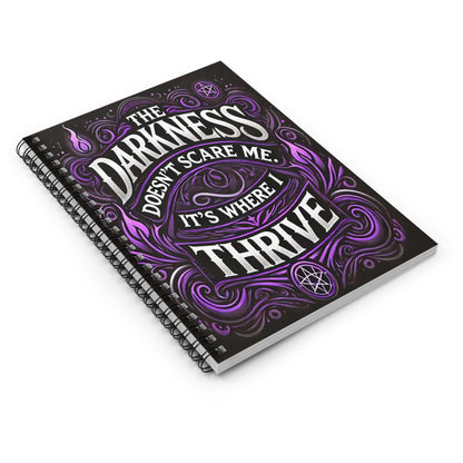 Das Notizbuch „The Darkness“ – Lila und Schwarz